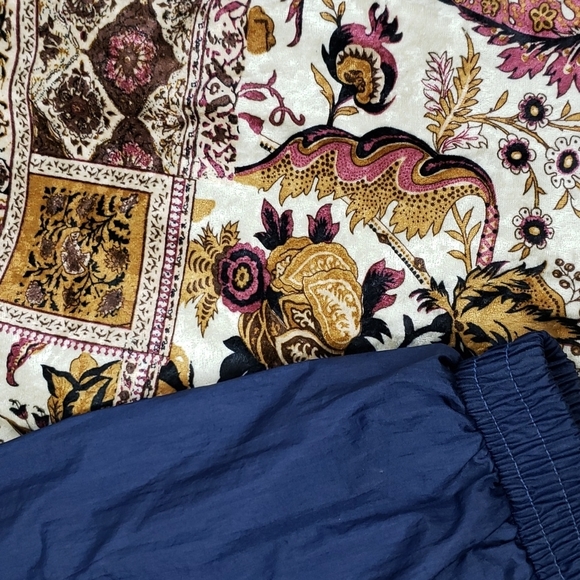 Slade Vintage Blue and Velour Long Sleeve Windbreaker Size Medium - Picture 2 of 5